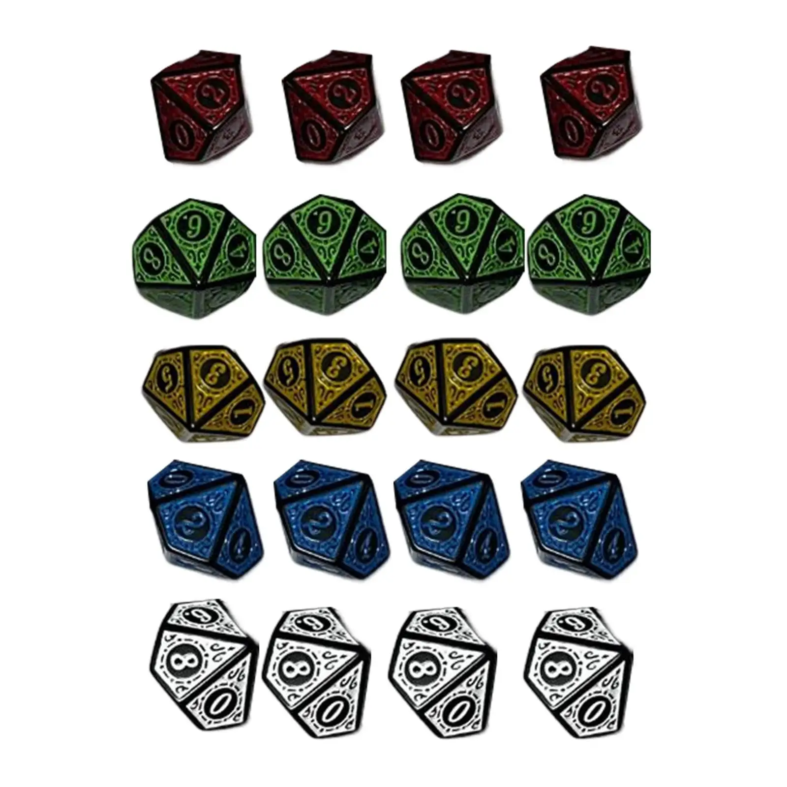 20шт Десятисторонний Набор Кубиков Вечерние Игрушки для Настольных Игр RPG Многогранные Кубики