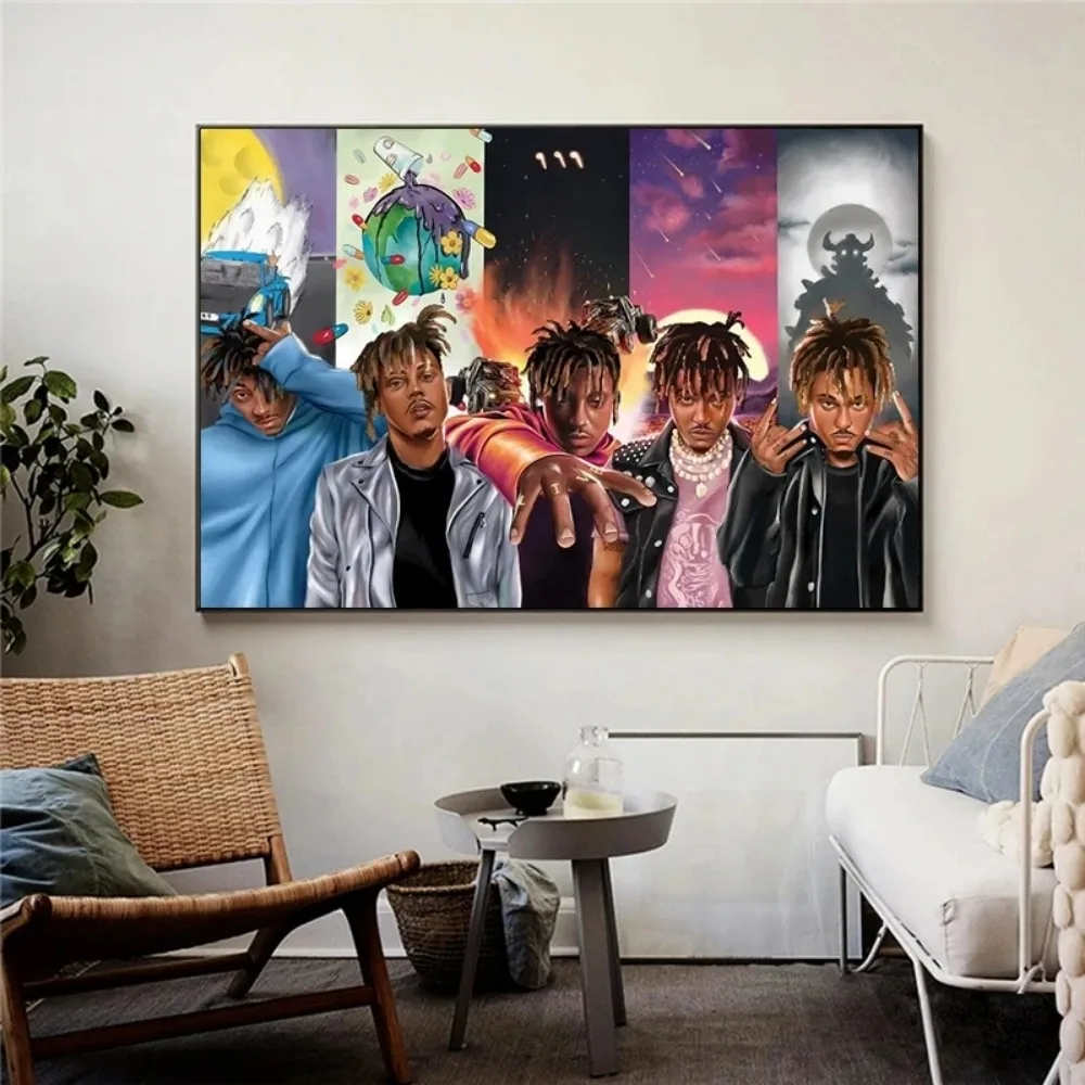 Певец Juice Wrld Хип-хоп Рэпер Картина на холсте Абстрактные настенные художественные плакаты Принты Произведения искусства для гостиной спальни Фотографии Декор