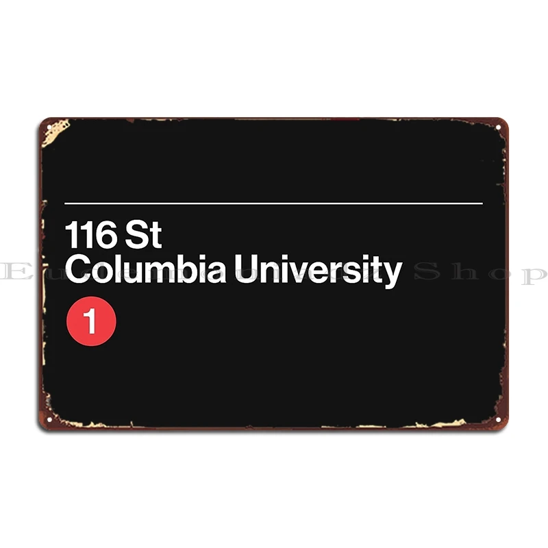 Станция 116-го Колумбийского университета, Металлическая табличка, Дизайн украшения, Кинотеатр, паб, Гараж, Жестяная вывеска, плакат