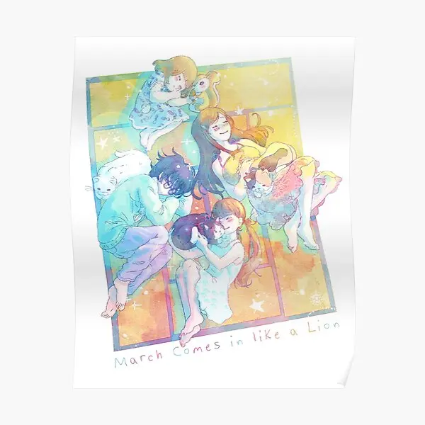Весенний плакат Sangatsu No Lion Nap, Настенная живопись, Настенная роспись, современный принт, Забавный Домашний Арт-декор, Винтажная комната Без рамки