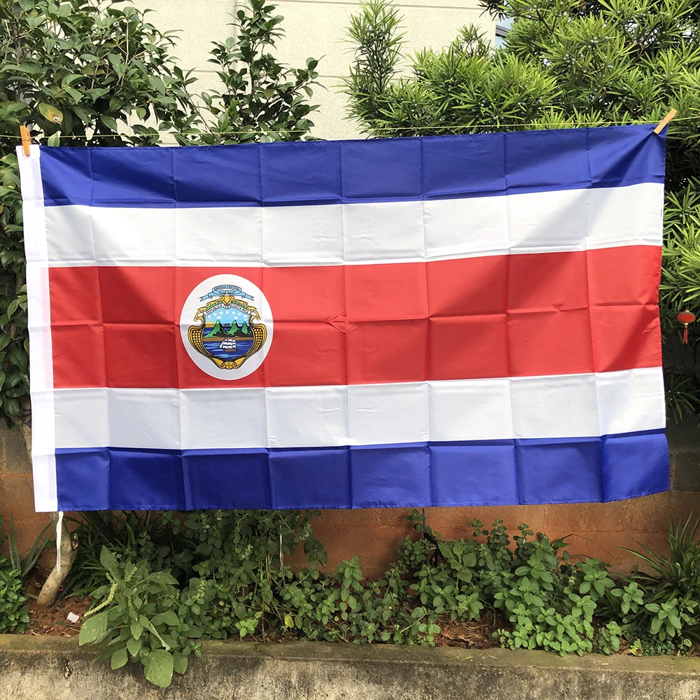 Флаг Z-ONE Флаг КОСТА-РИКИ 90x150 см высококачественный полиэстер подвесные флаги Коста-Рики для внутреннего и наружного украшения дома