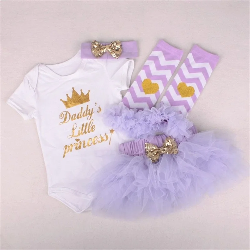 Одежда для куклы Реборн для новорожденных ростом 20-23 дюйма, подходящая одежда, белый комбинезон, светло-фиолетовое платье, комплект из четырех предметов.