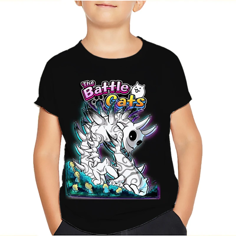 Футболка Game The Battle Cats, футболка Banban Garden с круглым вырезом, футболки с героями мультфильмов, детская футболка с аниме, летняя одежда Camiseta