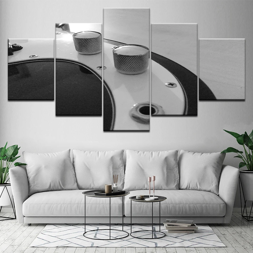 Черно-белые минималистичные абстрактные Обои из 5 частей HD Art Canvas Print современный Плакат Модульная художественная живопись для