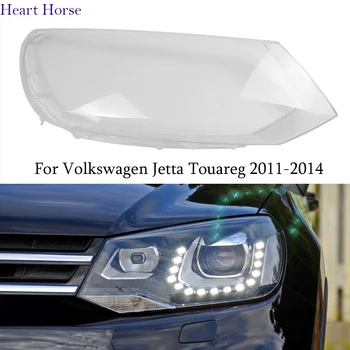Для Volkswagen VW Touareg 2011-2014, крышка фары, абажуры для фар, линзы автомобильных фар, передние фары, прозрачные  5