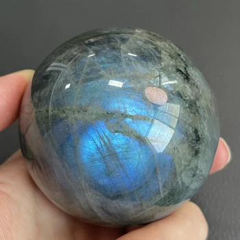 Сфера из натурального камня Лабрадорит, 539 г, Полированный Лунный камень, Хрустальный шар для исцеления Рейки, Подарок для декора комнаты Y99  5