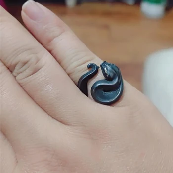 Кольцо кобры из чистой меди, мужские модные украшения в форме змеи, кольцо на указательный палец, женское кольцо  5