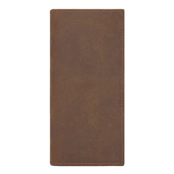 Мужской бумажник для удостоверения личности из натуральной кожи коричневого цвета ручной работы Двойной держатель для карт в винтажном ретро стиле  5