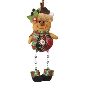 Рождественская подвесная кукла с набивкой из сетчатой ткани Санта Клаус Кукла Снеговик для подарков на День рождения и вечеринки  5