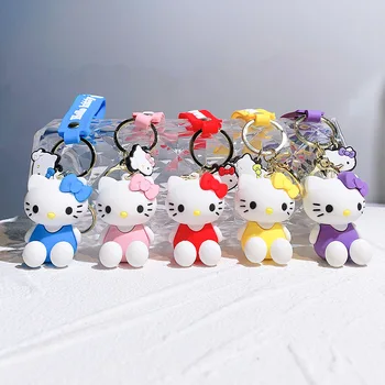 Брелок Hello Kitty с мультяшными кукольными украшениями Sanrio Kawaii из мягкой резины ПВХ, детская сумка, автомобильный брелок для ключей, подарок для косплея  10