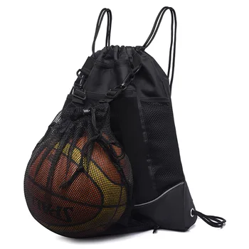 Портативный Баскетбольный рюкзак с завязками, сетчатая сумка для хранения футбольных волейбольных мячей, сумка для занятий спортом на открытом воздухе, тренажерный зал, Йога  5