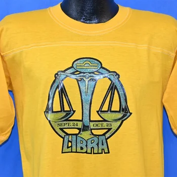 Гороскоп Весов 70-х годов Знак Зодиака Блестящее Железо На футболке Roach Среднего размера  4