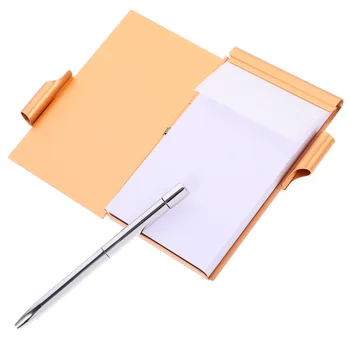 Карманный блокнот с ручкой Офисный блокнот Маленький карманный блокнот с ручкой блокнот из алюминиевого сплава  5