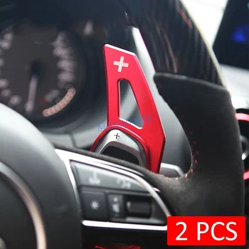 Алюминиевый Внутренний Рычаг Переключения Передач Рулевого Колеса Удлинители Переключения Передач Для Audi RS3 RS4 RS5 RS6 RS7 RS Q3 Красные Аксессуары  5