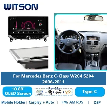 QLED Android Автомобильный Мультимедийный Для MERCEDES-BENZ C class W204 S204 2007-2014 Carplay GPS Авто Стерео Радио Аудио автомобиля  5
