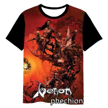 phechion/ Новая модная мужская/женская футболка с 3D принтом Venom Band, повседневная летняя футболка в стиле хип-хоп, топы, S216  5