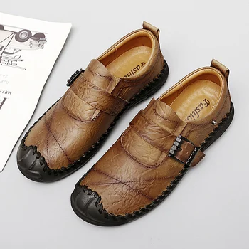Мужская обувь из натуральной кожи, деловая обувь, офисная мужская повседневная обувь, уличная обувь для альпинизма, мужская обувь для вождения на мягкой подошве  3