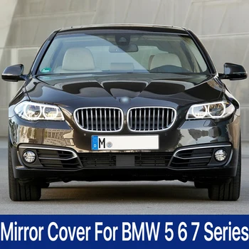 Крышки Боковых Зеркал заднего Вида BMW 5 6 7 Серии M Style LCI F10 F18 F11 F06 F07 F12 F13 F01 F02 Сажа  5