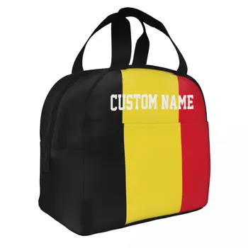Пользовательское название Belgium Lunch Bag Cooler Tote Bag Изолированный Тепловой Ланч-Бокс Многоразового Использования для Мужчин Мальчиков Девочек-подростков Пикник Путешествия Работа  5