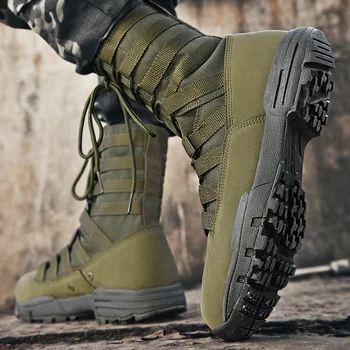 Новые камуфляжные военные ботинки, Мужская рабочая обувь, Тактические боевые ботинки, Дышащая Походная охотничья обувь для джунглей, Botas Militares Shoes  5