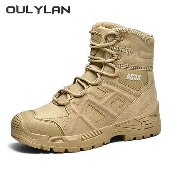 Уличные Новые Армейские Тактические ботинки Мужские Летние Альпинистские Военные Походные ботинки Мужская Походная Тренировочная обувь Боевые Ботильоны для пустыни  5