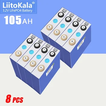 8шт LiitoKala 3.2V 100Ah 105Ah lifepo4 аккумуляторные элементы DIY 12V 24V 48V электромобиль RV комплект солнечных батарей ЕС/США беспошлинно  5