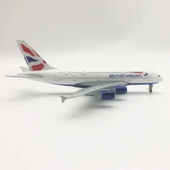20 см Сплав металла UK Air British Airways AIRBUS 380 A380 Airlines Модель самолета, изготовленная на заказ, модель самолета с шасси  4