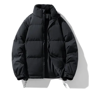 Повседневная брендовая зимняя пуховая куртка, мужские теплые непромокаемые пальто, мужская одежда на молнии, ветровка, теплая куртка, мужские пуховики  2