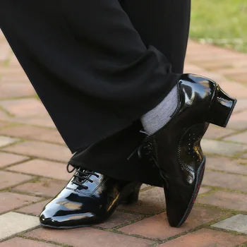Обувь для латиноамериканских танцев для взрослых / детей / мальчиков, Черные туфли для бальных танцев на низком каблуке Для мальчиков, Танго, Сальса, Румба, Современная джазовая обувь для мужчин  10