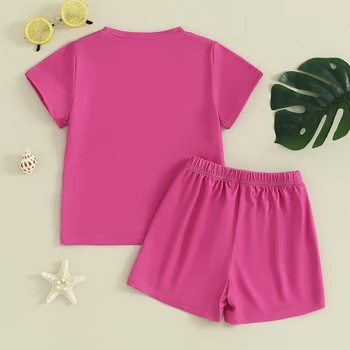 Комплект одежды из 2 предметов для маленьких девочек, футболка с короткими рукавами и эластичные шорты с рисунком дерева, милая летняя одежда  5