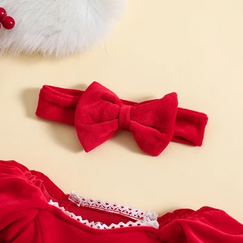 Рождественский комбинезон для маленьких девочек, платье, одежда, осенне-зимний комплект одежды в стиле пэчворк, юбка, боди, одежда, комбинезон  5