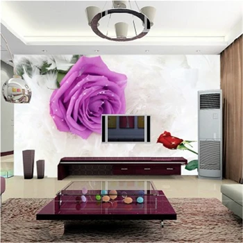 бейбеханг Фреска 3d стереотелевизионный фон обои розовые розы обои papel de parede para sala estar papel de parede  4