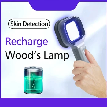 Анализатор кожи Woods Lamp Портативный анализатор красоты для салона лица УФ-лампа Woods для ухода за кожей  5