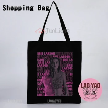 Brie Larson Shopper Bag for Women Movie Хозяйственные Сумки Totebag Tote Женская Эстетичная Женская Ткань Холст  5