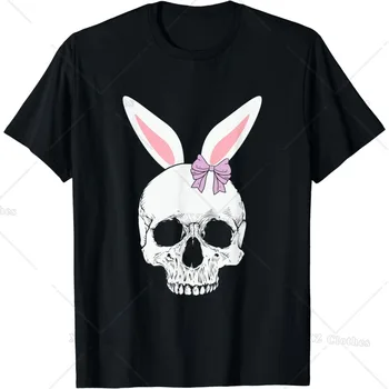 Пасхальная тематика Пастельный Готический Кролик, Милая жуткая футболка с кроликом Каваи для женщин, мужчин, мальчиков и девочек  5