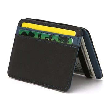 Ультратонкие кошельки из искусственной кожи, волшебные кошельки, мини-кошельки для монет, портативный короткий деловой держатель для кредитных карт, клатч, сумка-футляр Унисекс  5