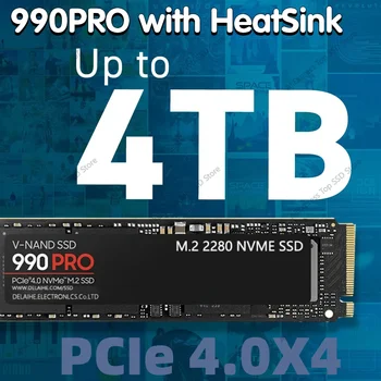 Новейший 990PRO PCIe 4.0X4 NVMe M.2 2280 SSD 500 ГБ 1 ТБ 2 ТБ 4 ТБ 8 ТБ Gen 4 Встроенный Игровой Твердотельный накопитель для PS5/Настольных ноутбуков  10