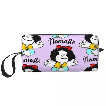 Mafalda Namaste Косметичка с рисунком Каваи, мультяшная косметичка, Дорожная сумка для туалетных принадлежностей, органайзер для хранения, кошелек для мужчин и женщин  5