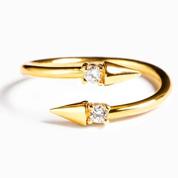 Легкое роскошное женское кольцо Divine Arrow из чистого серебра с простым золотым покрытием, Новый дизайн, Романтический бутик ювелирных изделий  5