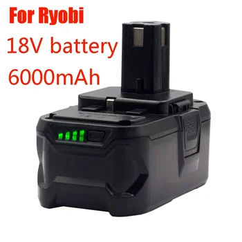 Замените Беспроводной Электроинструмент Ryobi ONE18V BPL1820 P108 P109 P106 RB18L50 RB18L40 Литий-ионным аккумулятором 6000 мАч  3