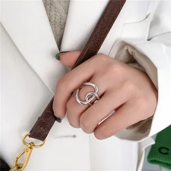 Простые кольца из стерлингового серебра 925 пробы с геометрическим крестом для женщин, Классические подвески, украшения для пальцев ручной работы, подарки  5