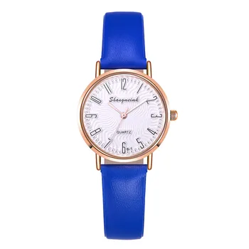 Женские часы с цифровым циферблатом, кварцевый кожаный браслет, подарок, подходящий для женщин и девушек, Женские часы, Элегантные женские часы  10