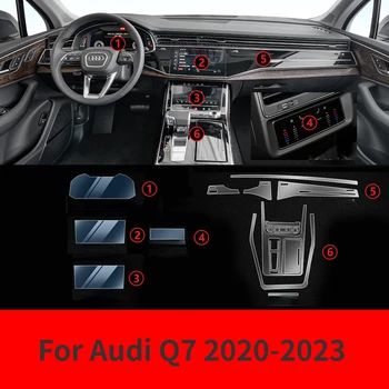 Для Audi Q7 Q8 2023-2020 Центральная консоль салона автомобиля Прозрачная Защитная пленка из ТПУ Против царапин Ремонтная пленка Аксессуары Для ремонта  10