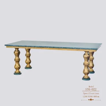 Мебель для ресторана в стиле ретро итальянское барокко, полностью медный мраморный стол, длиной 10 человек, западный стол  5