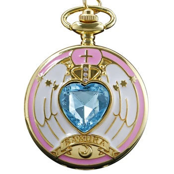 Изысканные кварцевые карманные часы, украшенные синими стразами, Изысканное ожерелье из высококачественной стали для мужчин и женщин, ювелирные изделия и подарки  5