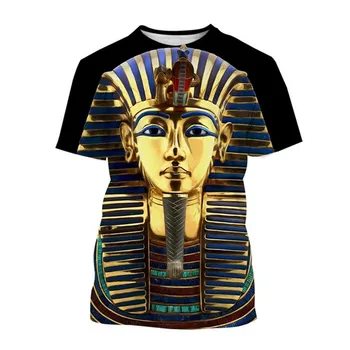 Летняя Мужская футболка Ancient Horus Egyptian God Eye Of Egypt Pharaon Anubis Face с 3d Принтом, Забавная Футболка в стиле Хип-Хоп Оверсайз С Коротким Рукавом  5
