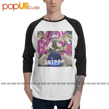 Крутая футболка Lady Gaga Black Artpop Concert с рукавом 3/4 в стиле Харадзюку, Удобная футболка-Реглан  5