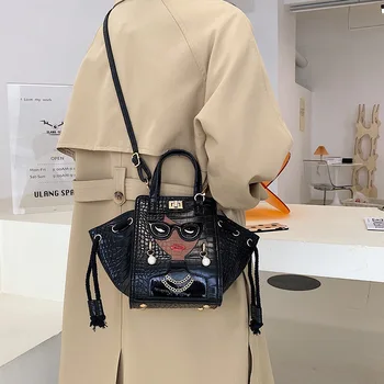 Дизайнерская роскошная сумка, высококачественная сумка через плечо для женщин 2023 года, кошельки, сумки через плечо, модная сумка-тоут с мультяшной девушкой  5