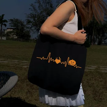 Женские сумки большой емкости с рисунком Харадзюку, винтажная сумка для покупок в стиле хип-хоп, холщовая сумка, забавные женские сумки через плечо, Кавайные девочки  5