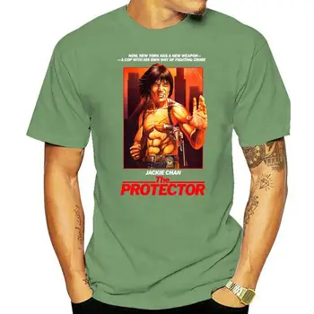 JACKIE CHAN The Protector ver. Футболка с 1 постером фильма (черный кирпич) S-3XL из 100% хлопка, Топы с круглым вырезом и коротким рукавом, футболки 2022  4